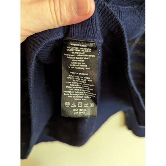 Stella & Dot Blue/Black Animal Print Sweater Women's Size Large - Picture 7 of 7